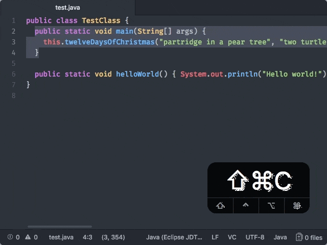 screenshot of code-format feature